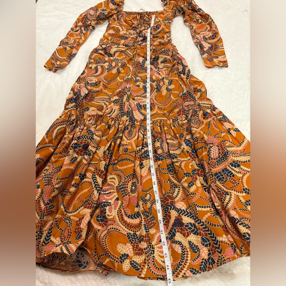 A.L.C  Paisley Print Cotton Long Dress Size 2 - Picture 9 of 14